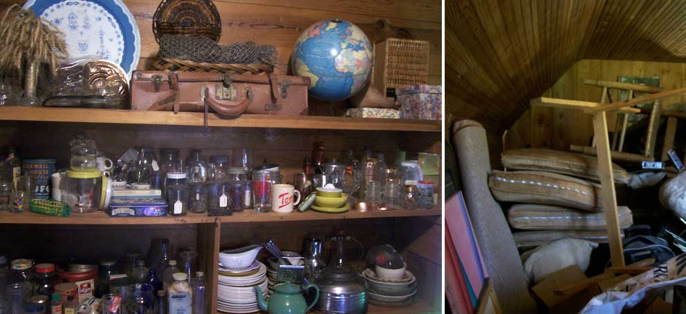 Old farm house attic is full of old stuff
