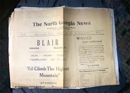 Old and yellow, this is  a copy of the North Georgia News