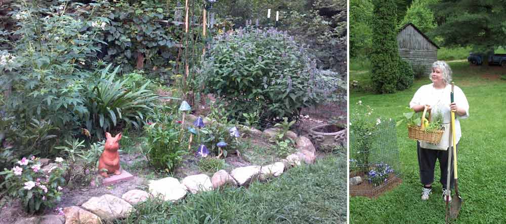 Janice Boling and her herb garden